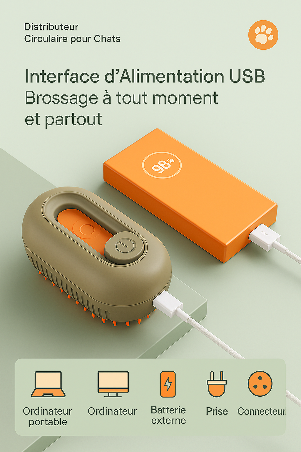 Brosse Magique 3-en-1 pour Chats