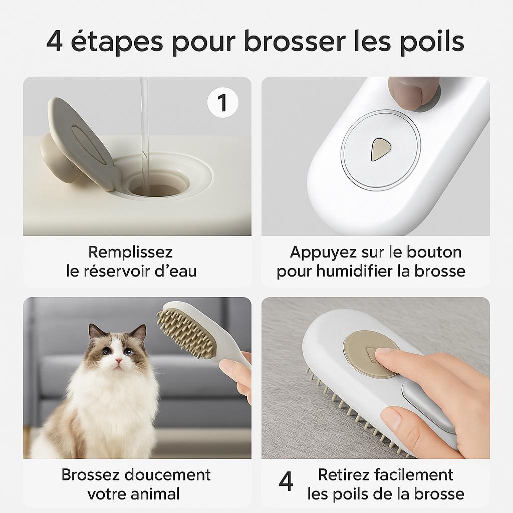 Brosse Magique 3-en-1 pour Chats